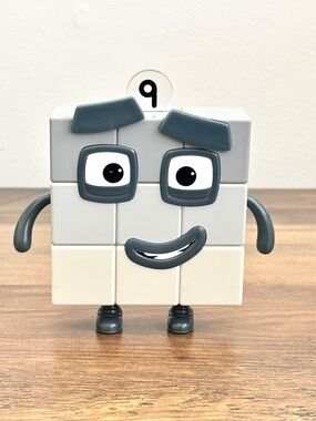 Numberblocks Replacement #9 Action Figure Toy Math Counting Gray Square Block